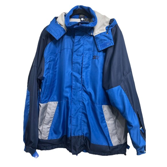 Vintage Starter Jacket Coat Men’s Blue Winter Ski Snow, Removable Hood M 38-40. - Picture 2 of 16
